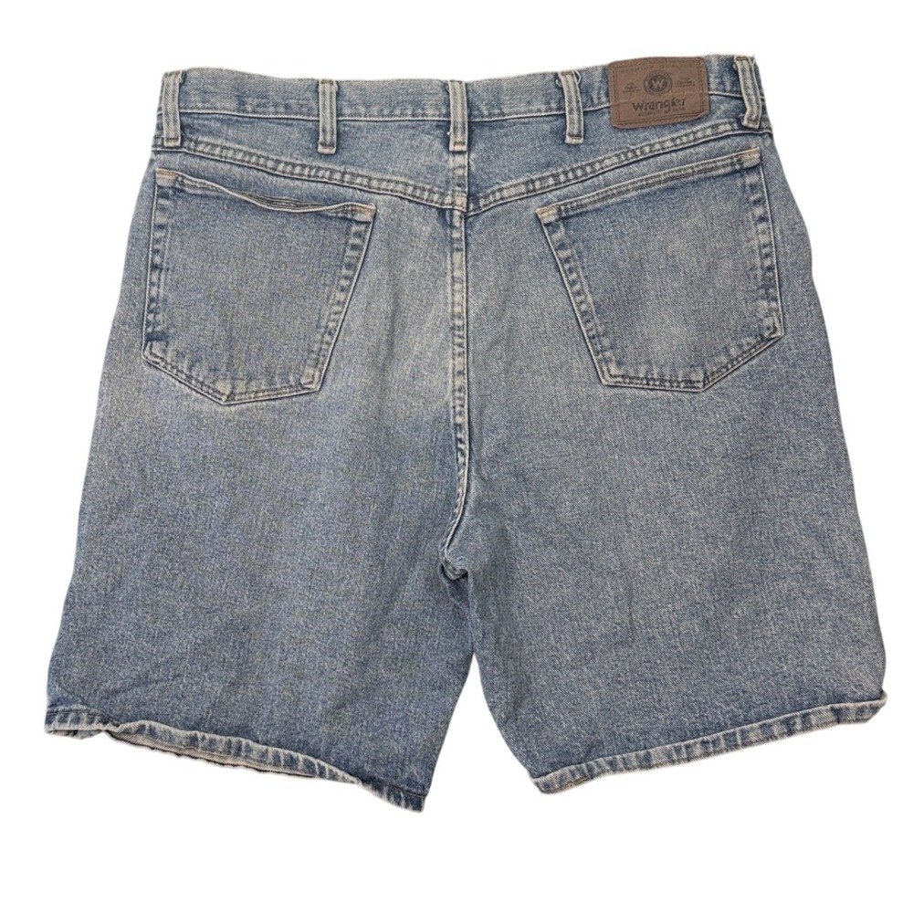 Wrangler Denim Shorts Men Light Wash 38 Blue Cotton Classic Y2K Workwear 606W1DH